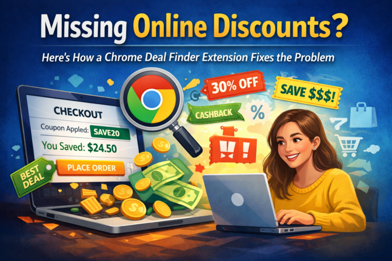Chrome deal finder extension automatically applying coupons and discounts during online shopping checkout